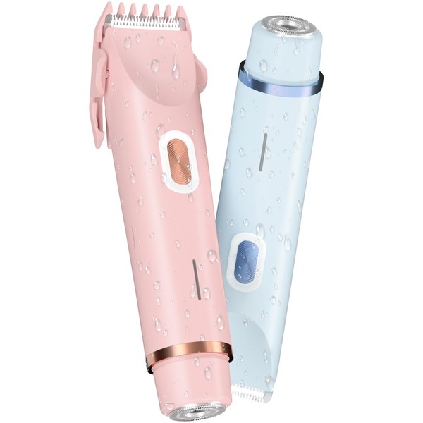 Fanovae Bikini Trimmer for Women, 2-Pack Dual-Head Electric Razor (Wide