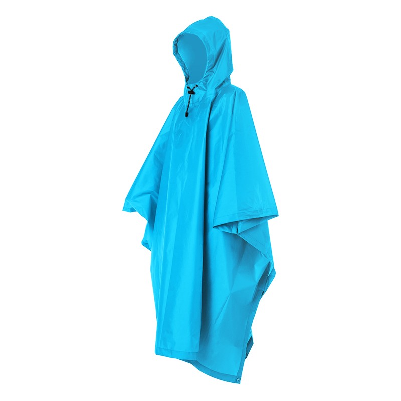 3-in-1 Waterproof Rain Poncho Lightweight Hooded Rain Coat Picnic Mat