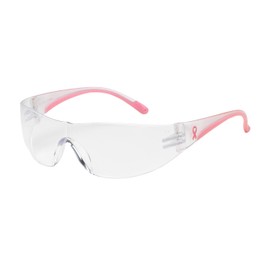 Eva 250-10-0900 Rimless Safety Glasses with Clear/Pink Temple, Clear Lens and Anti-Scratch Coating