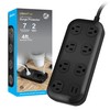 GE Surge Protector, 7 Outlet, 2 USB-A, 2.4A, 1470J, Braided