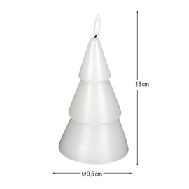 Ideen mit Herz LED-Kerze aus Echtwachs | Weihnachtskerze | Tannenbaum 1 | Ø 9,5 cm | 18 cm hoch | warmweiß | mit Timer-Funktion | batteriebetrieben