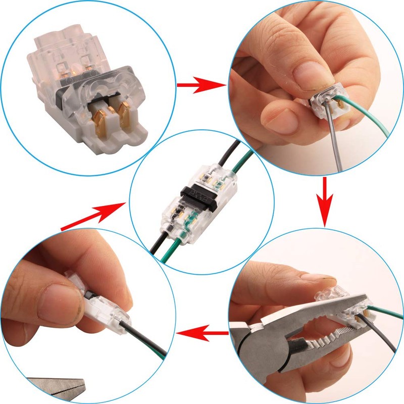 CTRICALVER 2-Pin Wiring Connector Wiring Branch Connector Simple Quick Wiring