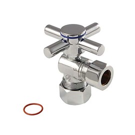 Kingston Brass CC54401DX Concord 5/8-Inch X 1/2-Inch OD Comp Quarter-Turn Angle Stop Valve, Polished Chrome