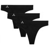 Balanced Tech Women's Seamless Thong Panties 3-Pack - Black -
