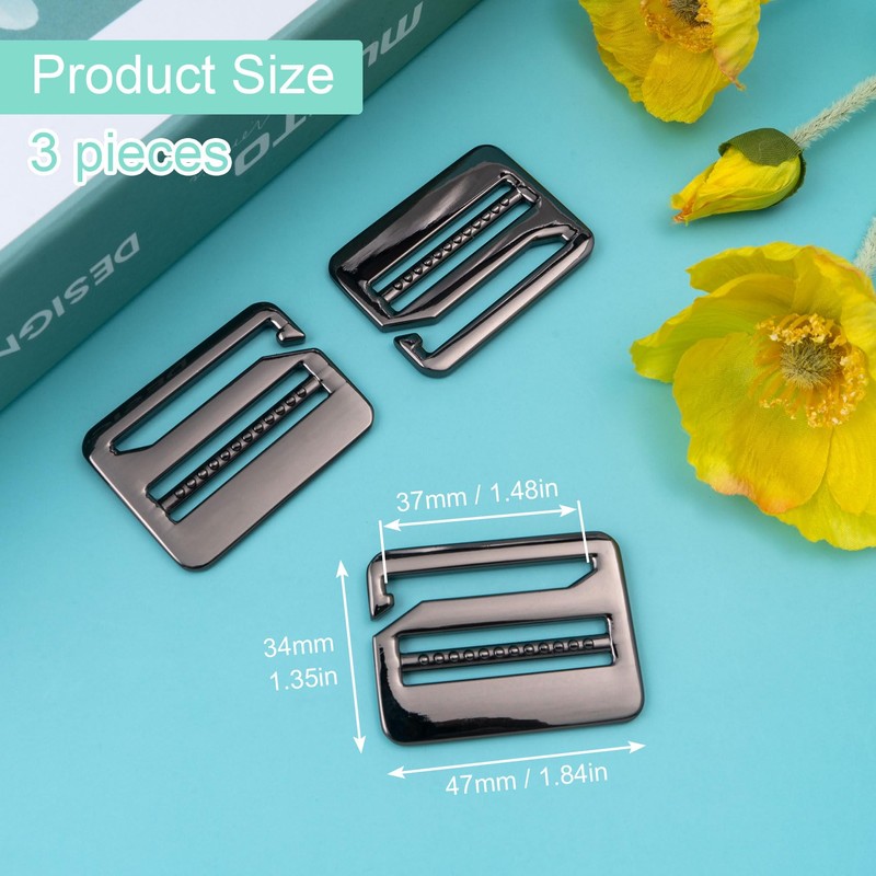 HINZIC 3PCS G-Hook Wave Buckles 1.48inch Strong Metal Ladder Lock