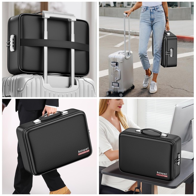BALAPERI Fireproof File Organizer with Fireproof Zipper,Fireproof Document Box Hard
