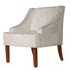 HomePop Swoop Arm Accent Chair, Velvet Grey