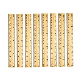72 Pack Wooden Ruler 8 Inch Rulers Bulk Wood Measuring Ruler Office Ruler 2 Scale