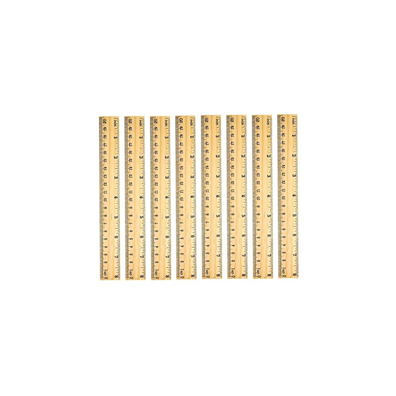 72 Pack Wooden Ruler 8 Inch Rulers Bulk Wood Measuring