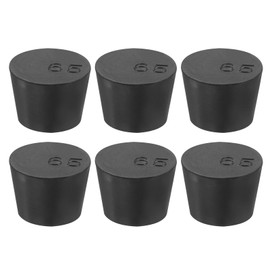 sourcing map Rubber Tapered Plug 27mm to 34mm Solid Test Tubes Bungs Stopper Black for Lab 6 Pieces