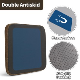 BEARJIUJIU 11 Inch Metal Chair Cushions Pads,Iron Chair Cushion,Bar Stool Cushions Magnetic Non Slip Small Seat Cushion 1pcs(Square,Brown,11x11x1.2in)