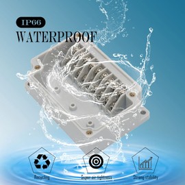 Junction Box Waterproof IP67, 109 x 75 x 40 mm, SRJQXH 10-Pin Terminal Block Clamps, Screws and PG11, PG16 Waterproof Connectors, Distribution Box Surface-Mounted DIY Self-Opening Hole
