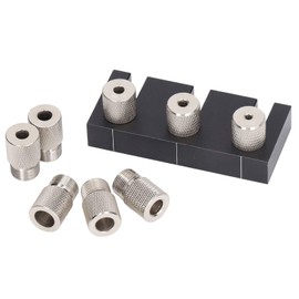 Fafeicy 3 in 1 Hole Punch Locator Jig, Aluminum Alloy Woodworking Hole Opener, with 8 Specifications of Drill Bushing (3mm 4mm 5mm 6mm 7mm 8mm 9mm 10mm)