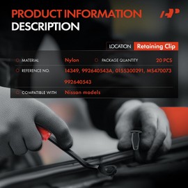 A-Premium 20PCS Nylon Retaining Clip Fastener Single Head Compatible with Nissan Sentra 1990, Frontier 1998-2004, Maxima 1990-2003, Xterra 2000-2001, 240SX 1995-1998, NX 1991-1993, Pulsar NX