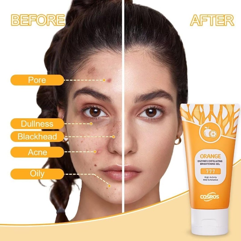1Pcs Orange Exfoliating Gel Scrub for Face and Body Skin,