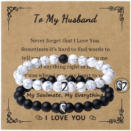 Sahoottie 2Pcs Husband Bracelets Matching Bracelets for Couples Husband Gifts His and Hers Gifts Matching Couple Gifts Jewellery