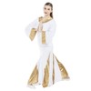 Danzcue - Vestido para mujer, blanco-dorado, S