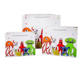 BELLA LAMB Garten Versatile Gift Bags – Kraft Paper Bags With Handles, Ideal for Kids Birthday Parties, Baby Showers, Graduation, Christmas (Multicolor, Small (10x8))