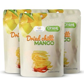 Dried Chili Mango by Amazin Choices, Premium Spicy Mango Strips Vegan, Non GMO and Gluten Free. Dried Fruit Snacks for Office - Snack Viet - Chili Fruit Snacks - Pack of 3 (10.5 Oz)