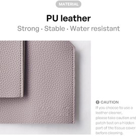 carrotez Tissue Box Cover, [Refined] Modern PU Leather Rectangular Tissue Box Holder - Decorative Holder/Organizer for Bathroom Vanity Countertop, Night Stands, Office Desk 9.5"X5"X5" - Lavender