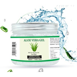 Raslok Gel De Aloe Vera Gel De Aloe Natural 100% Puro Para Hidratar La Piel De La Cara Y El Cabello, Hidratante Durable Hidratante Calmante No Pegajoso (11.46 Oz)