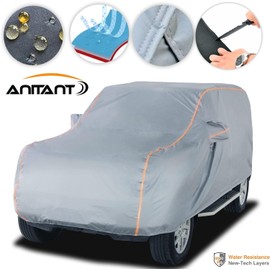 ANITANT Large Car Cover,Winter SUV Cover, Car Cover Waterproof All Weather SUV Full Size, SUV Cover Waterproof All Weather,SUV Car Cover UV Rain Protection Inner Cotton Fit All SUV 201" to 215"