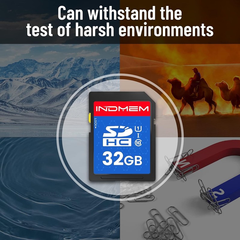 INDMEM 32GB SD Card 3 Pack, C10 SDHC UHS-I Memory