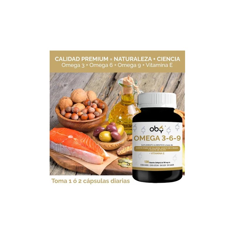 Oby Omega 3-6-9 + Vitamina E (EPA y DHA) -