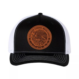 Richardson Trucker Hat Baseball Cap Mexican Hat Escudo De Mexico Eagle Leather Patch Hat