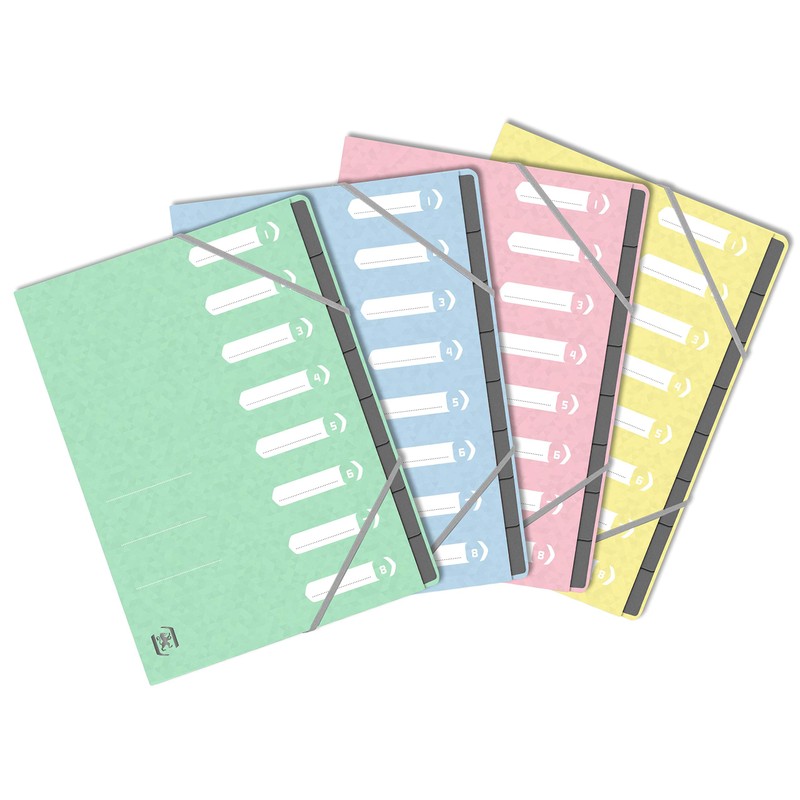 Oxford TopFile+ A4 8 Position Folder Cover Pastel Colours