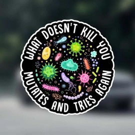 Microbiologist Themed Car Sticker, Round Car Decal, Multipurpose Exterior Decoration Accessories for Car, Laptop, Refrigerator, Luggage, Plastic Surface