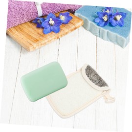 FRCOLOR Black Linen Soap 6pcs Handmade Soap Net Rope Easy Storage Face Cleaning Net for Travel Bathing