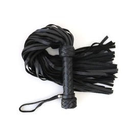 MarquiseDeBliss Genuine Leather Handcrafted Gentle Horse Whip - Thick Equestrian Training and Riding Essential - Riding Tools (27.6 Inches, Black)