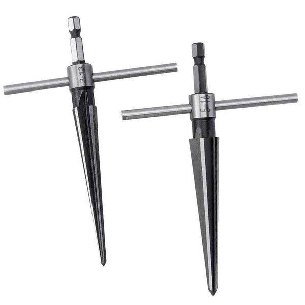 Bestgle 2 Pieces Conical Reamer with T-Handle Manual Hexagonal Reamer