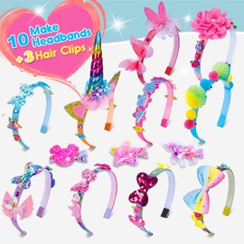 Headband Making Kit for Girls, DIY Crafts for Kids Age 3-12 Make Your Own Fashion Headbands for Kids Girls Gifts 6 7 8 9 10 11 12 Years Old Kids Art Kids Crafts for Kids 6-8 Kids Gifts