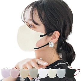 [一木良品] お徳用60枚【耳と鼻への負担軽減改良済】3Dマスク 花粉対策 Cタイプ 小顔マスク （10枚×6パック)【適格請求書発行事業者】立体マスク カラーマスク 顔にフィット 3D マスク 不織布 バイカラー 薄手マスク 不織布マスク 血色マスク カラーマスク くちばし 使い捨て おしゃれ 耳が痛くならない 曇らない