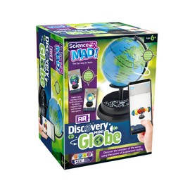Science Mad AR Discovery Mini Globe For Kids - Learn About Planet Earth, Wonders of World, Continents and Solar System - Features Augmented Reality App, Globe and Stand, 6+ Years