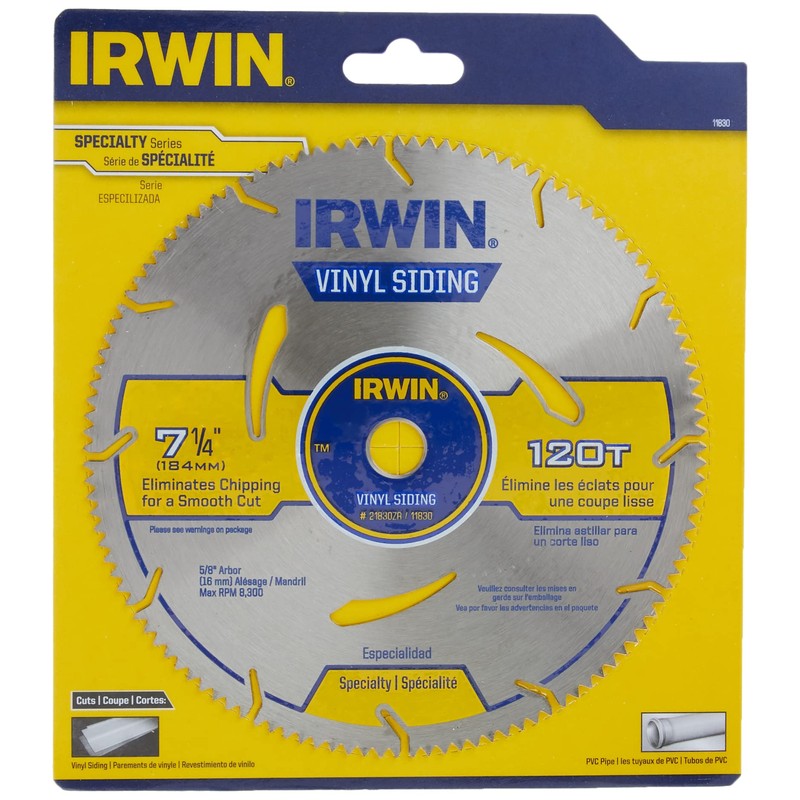 IRWIN Tools MARATHON Vinyl Siding Corded Circular Saw Blade, 7