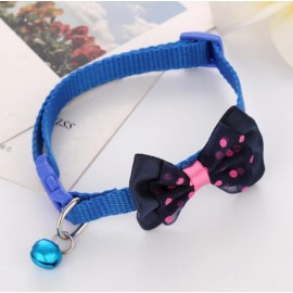 speedway Nylon Cat Cute Collar with Bell bow tie for Cat Kitten puppy adjustable - Blue