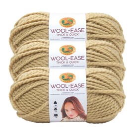 Lion Brand (3 Pack) Lion Brand Yarn 640-127K Wool-Ease Thick & Quick Bulky Yarn, Peanut