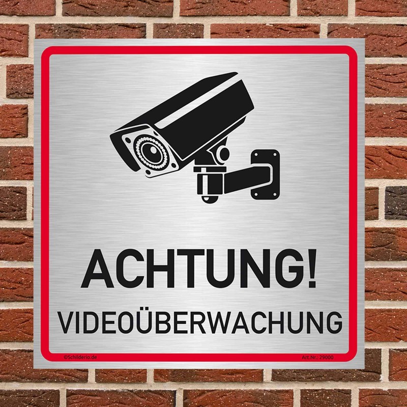 Schilderio Warning Video Surveillance Sign (20 x 20 cm Aluminium