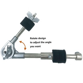 TUOREN Cymbal Boom Arm Straight Cymbal Stacker Attachment Adjustable Cymbal Stacker Mount for 8mm Cymbal Splash Stand Tops Cymbal Rod Holder Percussion Accessories