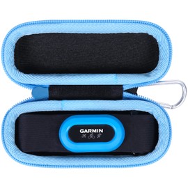 Aenllosi Hard Carrying Case Replacement Compatible with Garmin HRM-Pro Plus, Premium Chest Strap Heart Rate Monitor Holder(Case Only) (Blue Zipper)