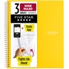 Five Star Spiral Notebook + Study App, 3 Subject, Wide