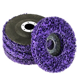 Adiwo CSD Sanding Disc, 4 Pieces Diameter 115 mm Cleaning Disc Set, Coarse Grinding Disc, Purple Coarse Cleaning Disc for Angle Grinder for Surface Hen Processing, Polishing, Rust Removal