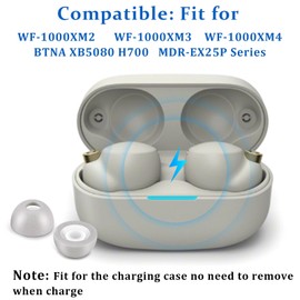 Memory Foam Ohrstöpsel für WF-1000XM4, rutschfeste Ersatzohrstöpsel für WF, WI, XBA, MDR Serie - Grau S/M/L