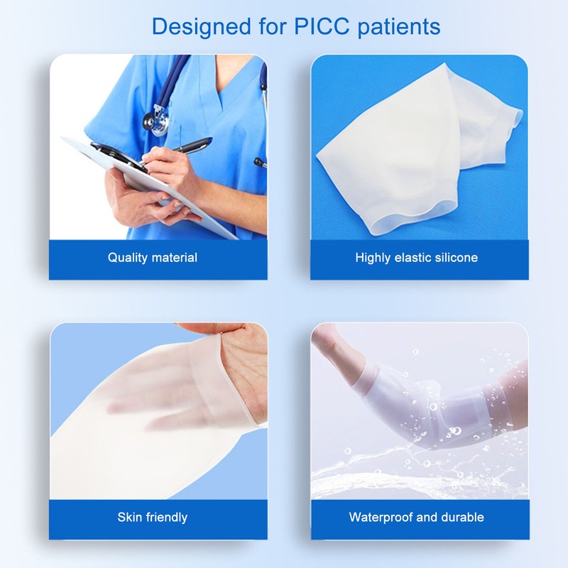 PICC Line Shower Cover Elastic Bandage Silicone Watertight Waterproof Upper