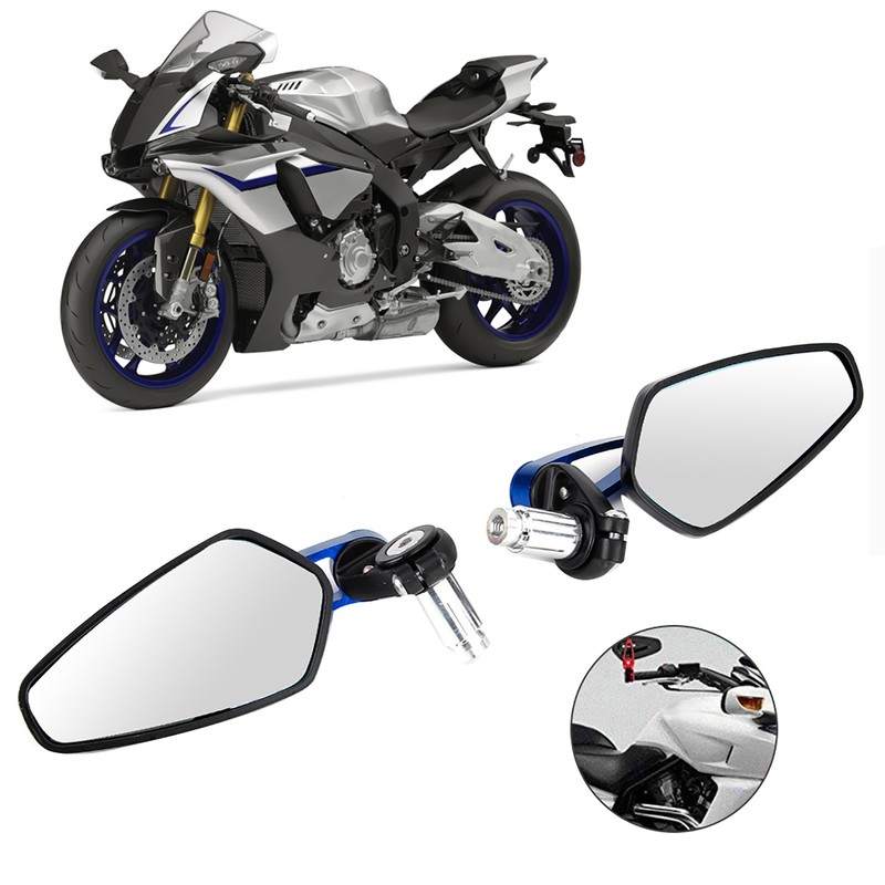 2pcs Motorcycle CNC Handle Aluminum Plane Rear View Side Mirror