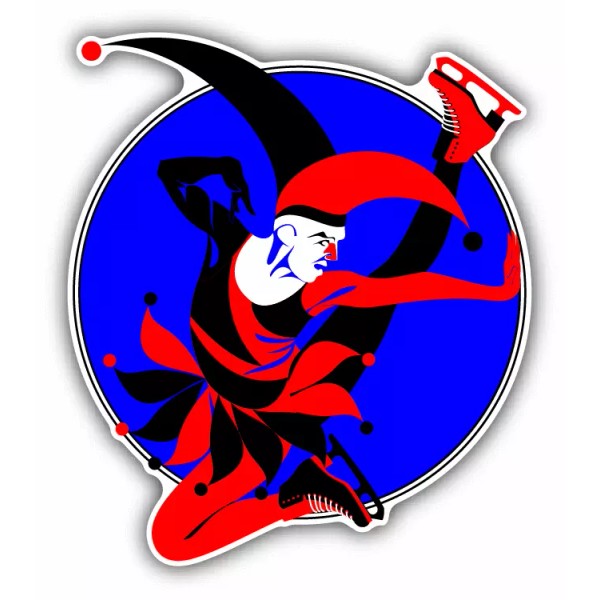 Clown Ice Skating Figure Show Car Bumper Sticker Decal 5"