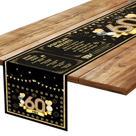 60th Birthday Decoration, 1964 Birthday Black Gold Vintage Table Runner, Back in 1964 Table Runner, 60 Year Old Birthday Party Table Decor, 1964 Birthday Table Runner for 60 Years Old Men Women